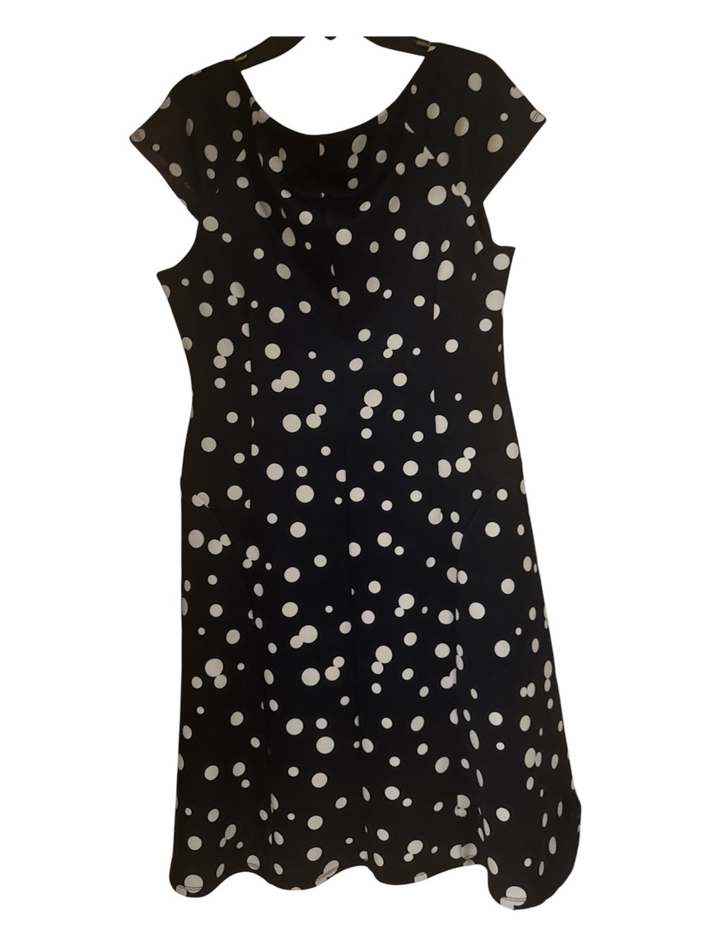 Glamour Black and White Polka Dot Fit-and-Flare Dress